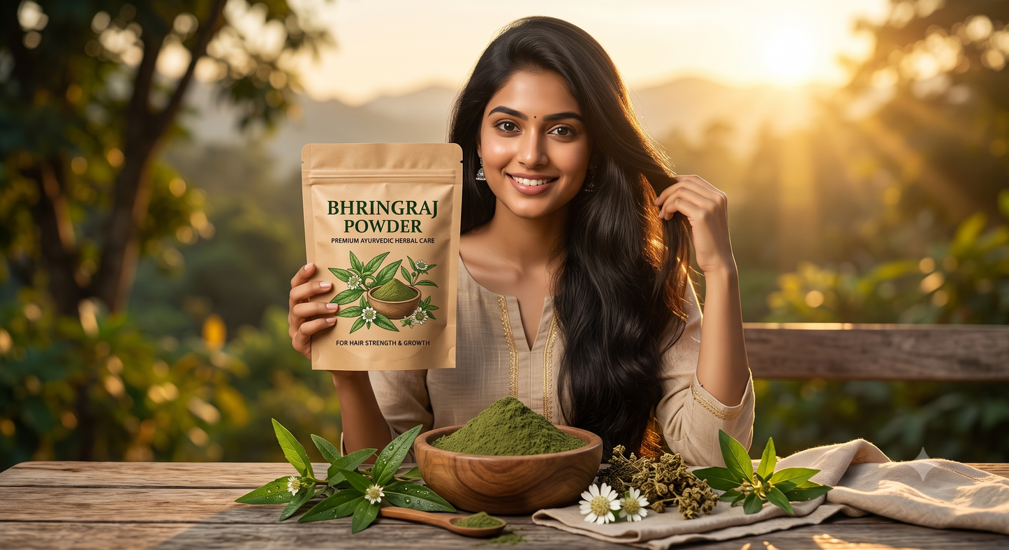 Zyka Beauty Premium Bhringraj Powder ā 100% Pure & Natural for Strong, Healthy Hair (PACK OF 100 GRAM)