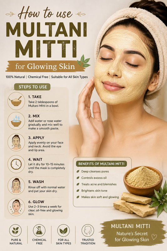 ✨ Zyka Beauty Premium Multani Mitti – Nature's Secret for Glowing Skin & Healthy Hair (PACK OF 100 GRAM)