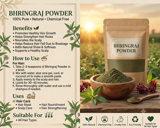 Zyka Beauty Premium Bhringraj Powder – 100% Pure & Natural for Strong, Healthy Hair (PACK OF 100 GRAM)