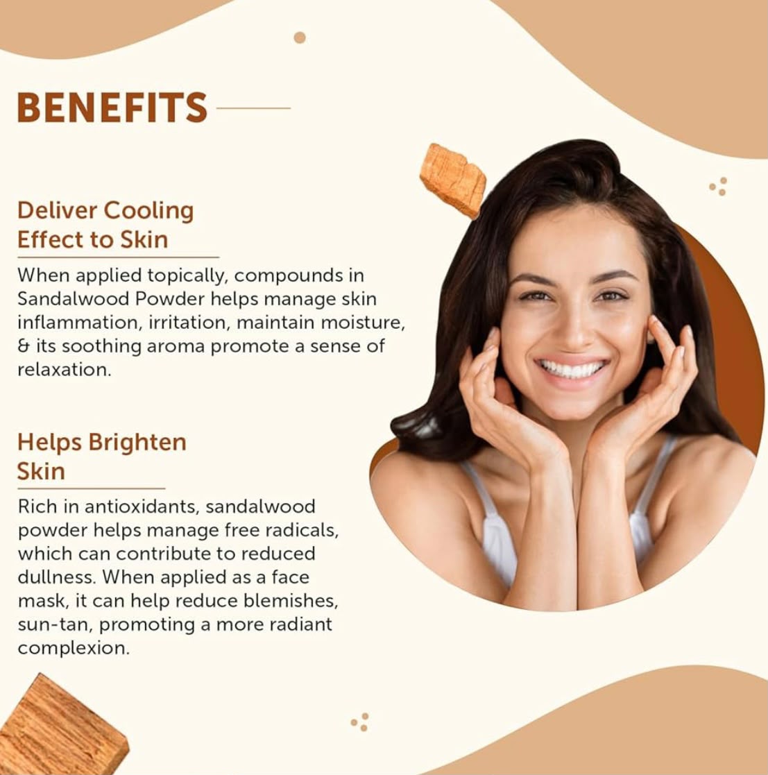 Zyka Beauty Premium Sandalwood Powder – 100% Pure & Natural for Skin & Face 🌿 (PACK OF 50 GRAM)