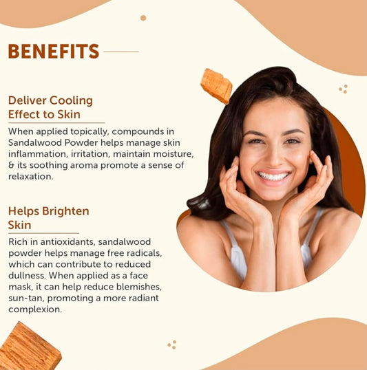 Zyka Beauty Premium Sandalwood Powder – 100% Pure & Natural for Skin & Face 🌿 (PACK OF 50 GRAM)